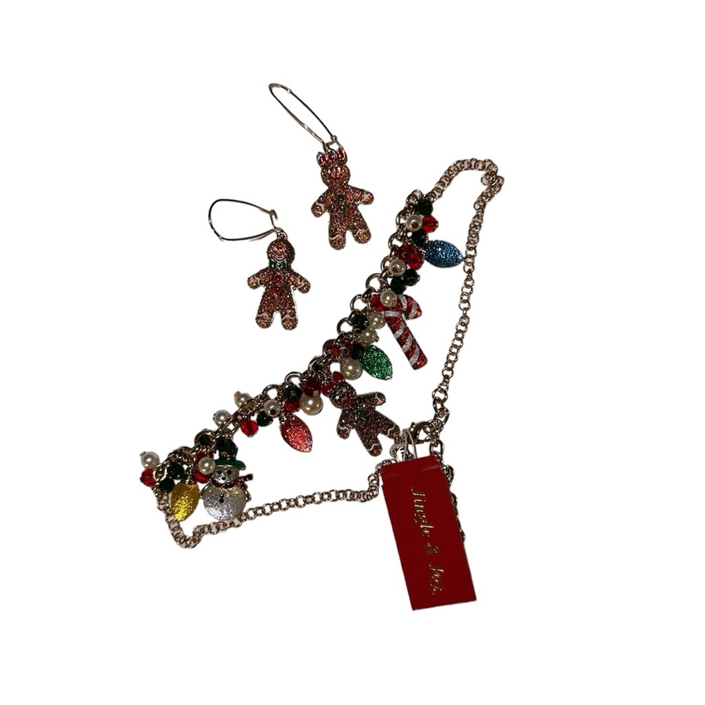 Jingle and joy earrings and matching necklace set.
